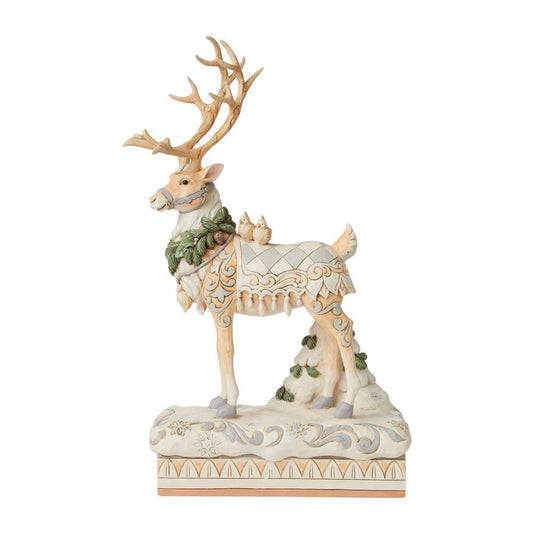 Jim Shore White Woodland - Reindeer Centerpiece