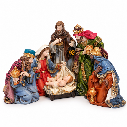 Regal Gathering Nativity – One‑Piece Christmas Sculpture