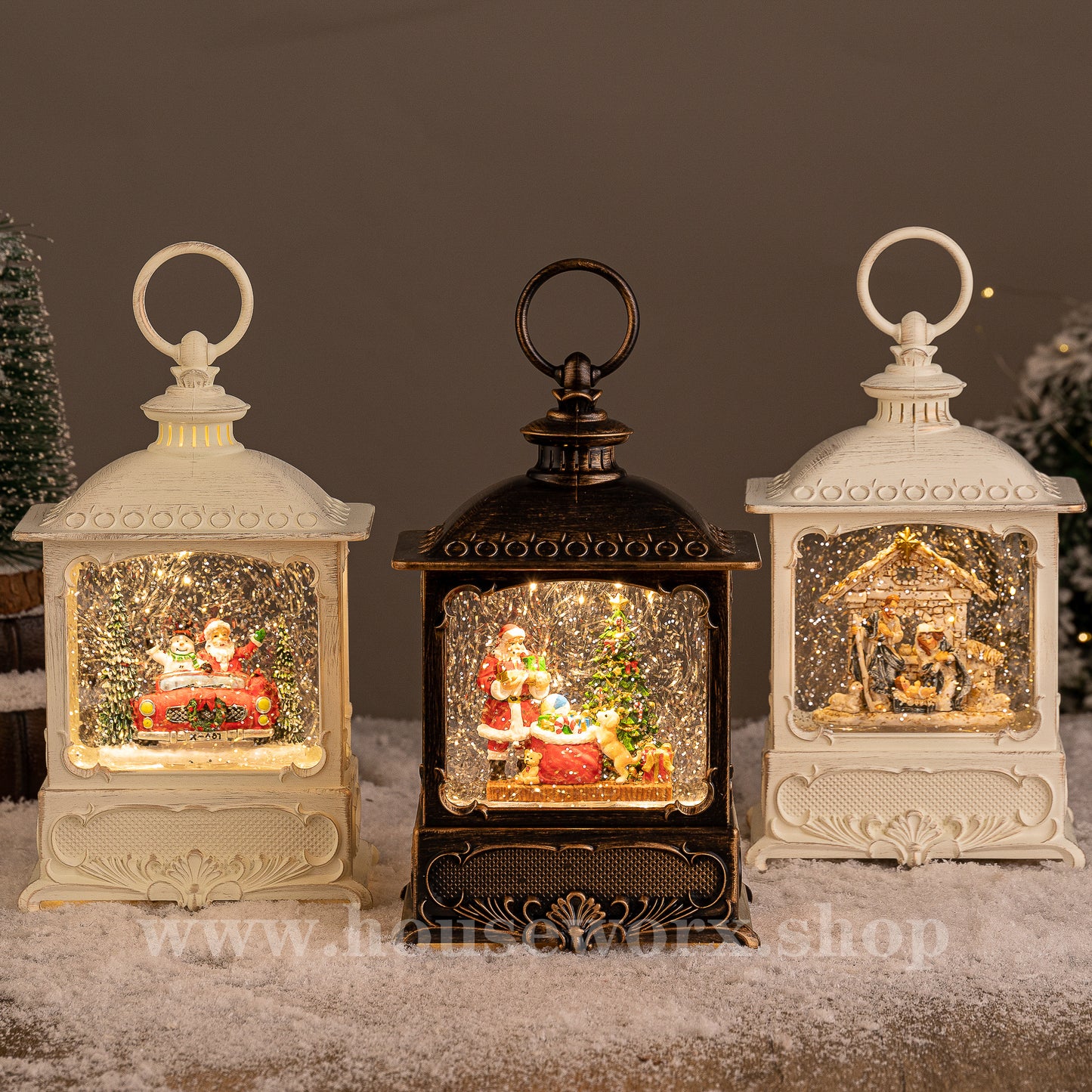 European christmas snow globe group