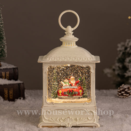 European christmas snow globe santa/car
