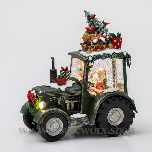 Festve Tractor Collection Snow Globe green 1