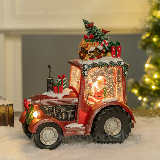 Festve Tractor Collection Snow Globe red