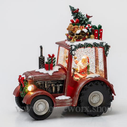 Festve Tractor Collection Snow Globe red 1