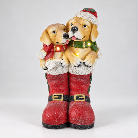 Puppy Boots Christmas Figurine