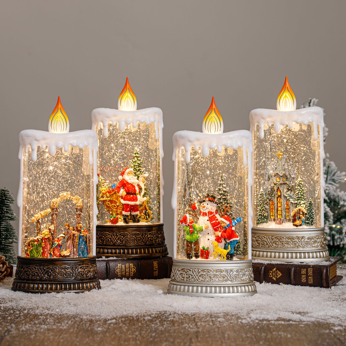 exquisite lantern christmas snow globe group