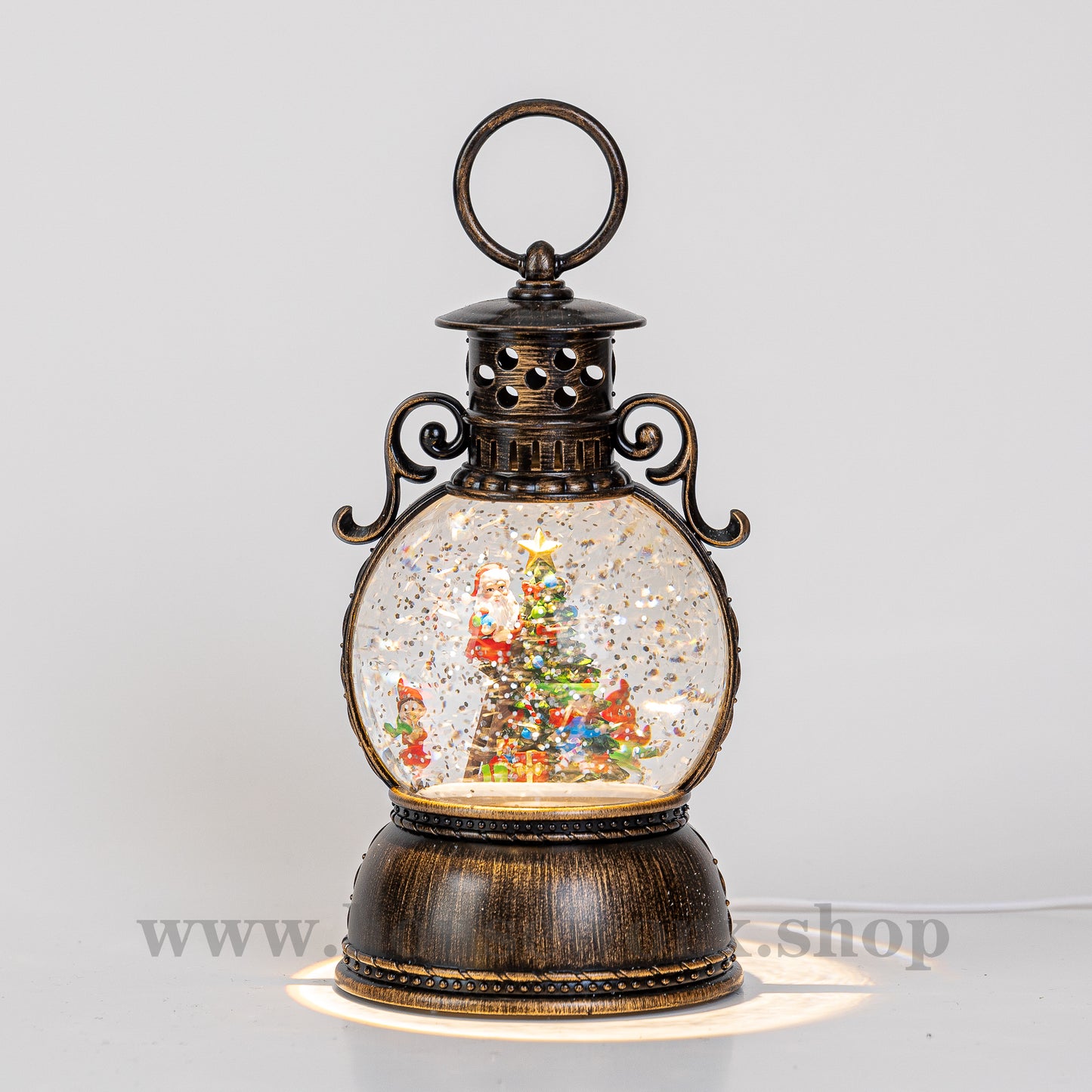 Jester santa christmas snow globe front