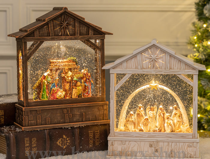 Manger christmas snow globe collection