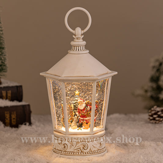 Nordic Hex Santa snow globe