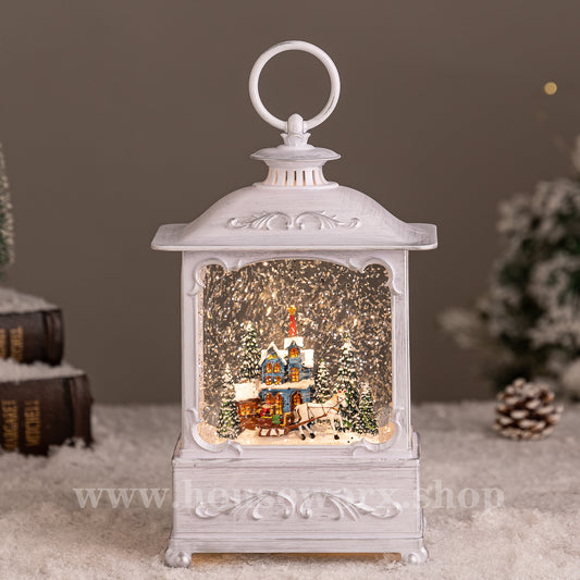 nordic christmas snow globe white front