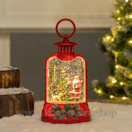 Ornate bell collection snow globe santa 1