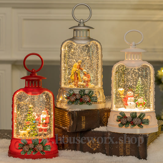 Ornate bell collection snow globe set 3