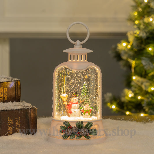 Ornate bell collection snow globe snowman 1