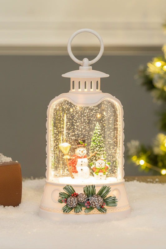 Ornate bell collection snow globe snowman 1