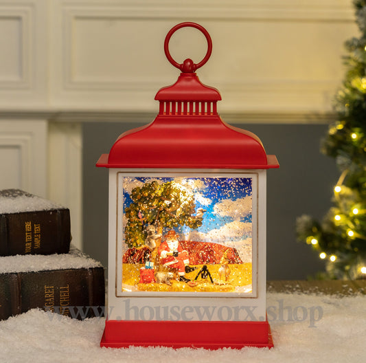 Outback santa christmas snow globe
