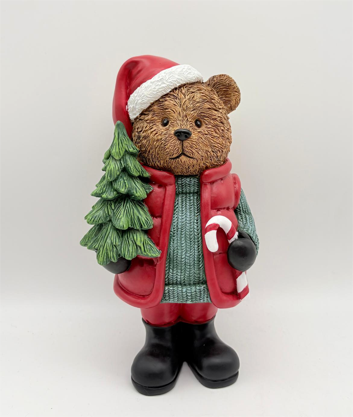 Puffer Vest Christmas Bear Figurine