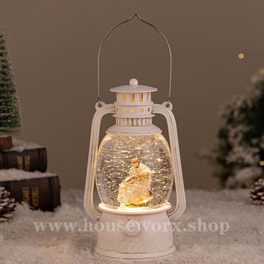 Hurricane christmas snow globe nativity