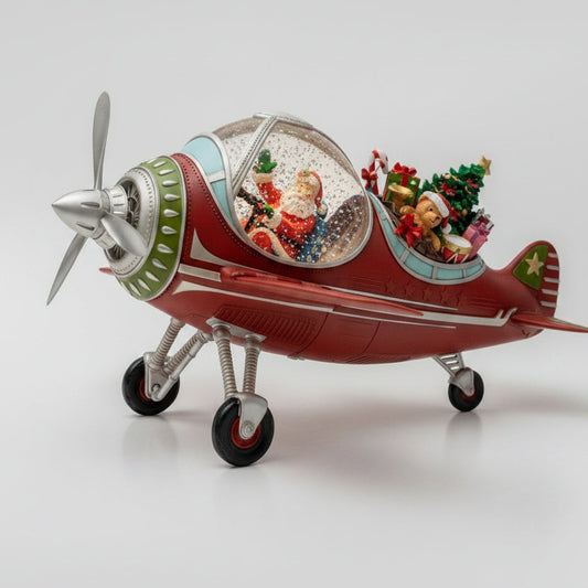 Festive Plane - Santa - Christmas Snow Globes by House worX