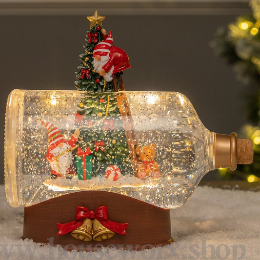 Gnome Bottle - Christmas Snow Globes by House worX