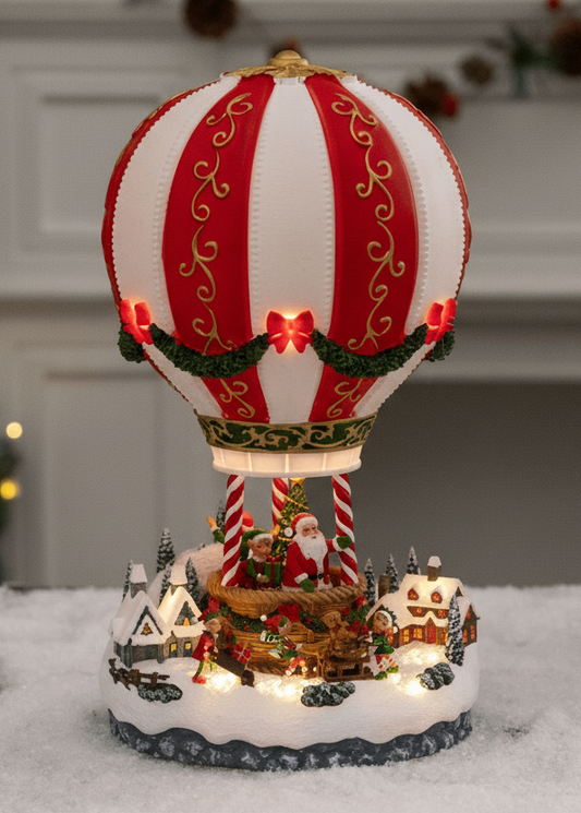 Holiday Lane - Hot Air Balloon - Christmas Snow Globes by House worX