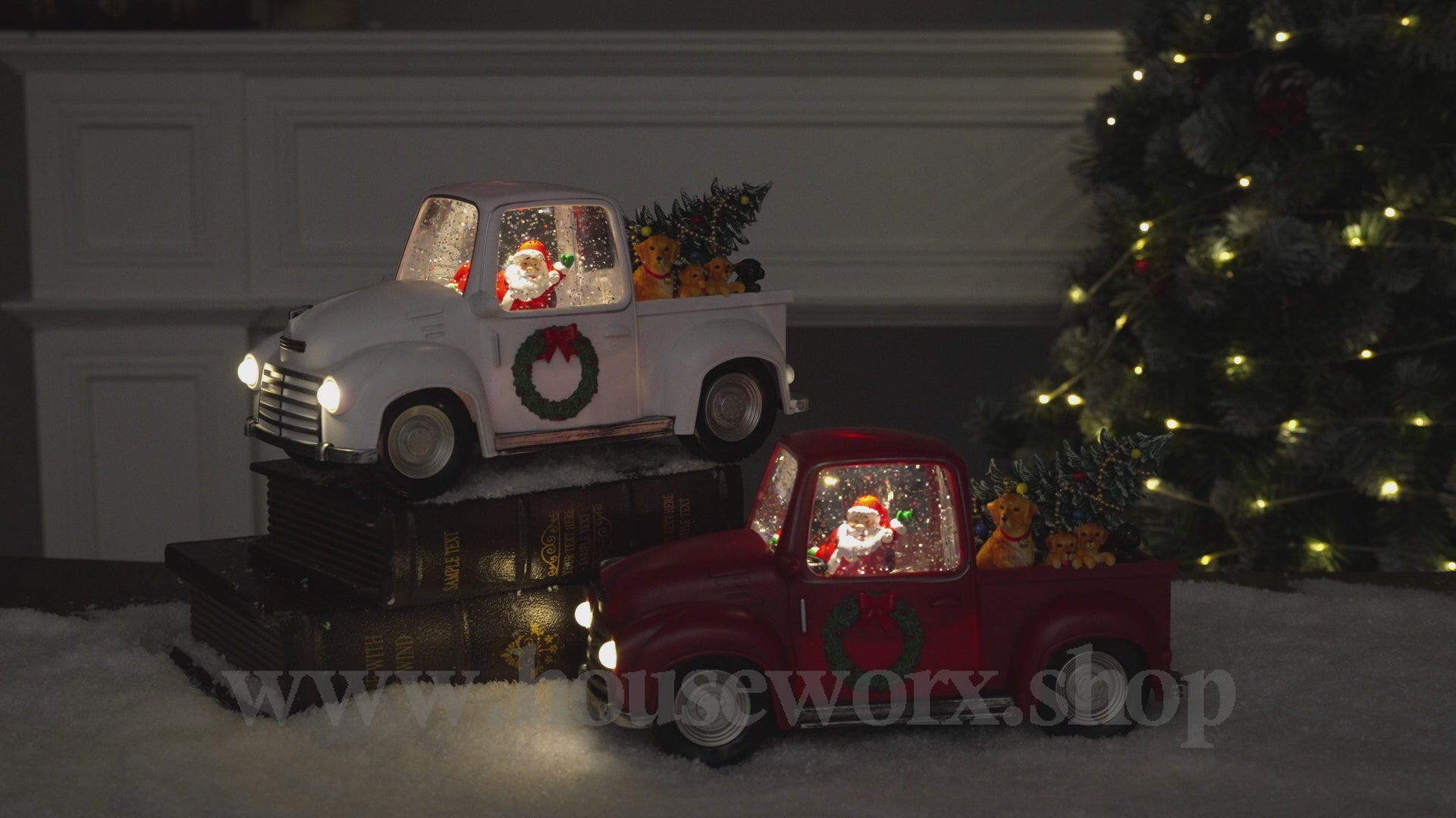 Pick up truck collection snow globe video