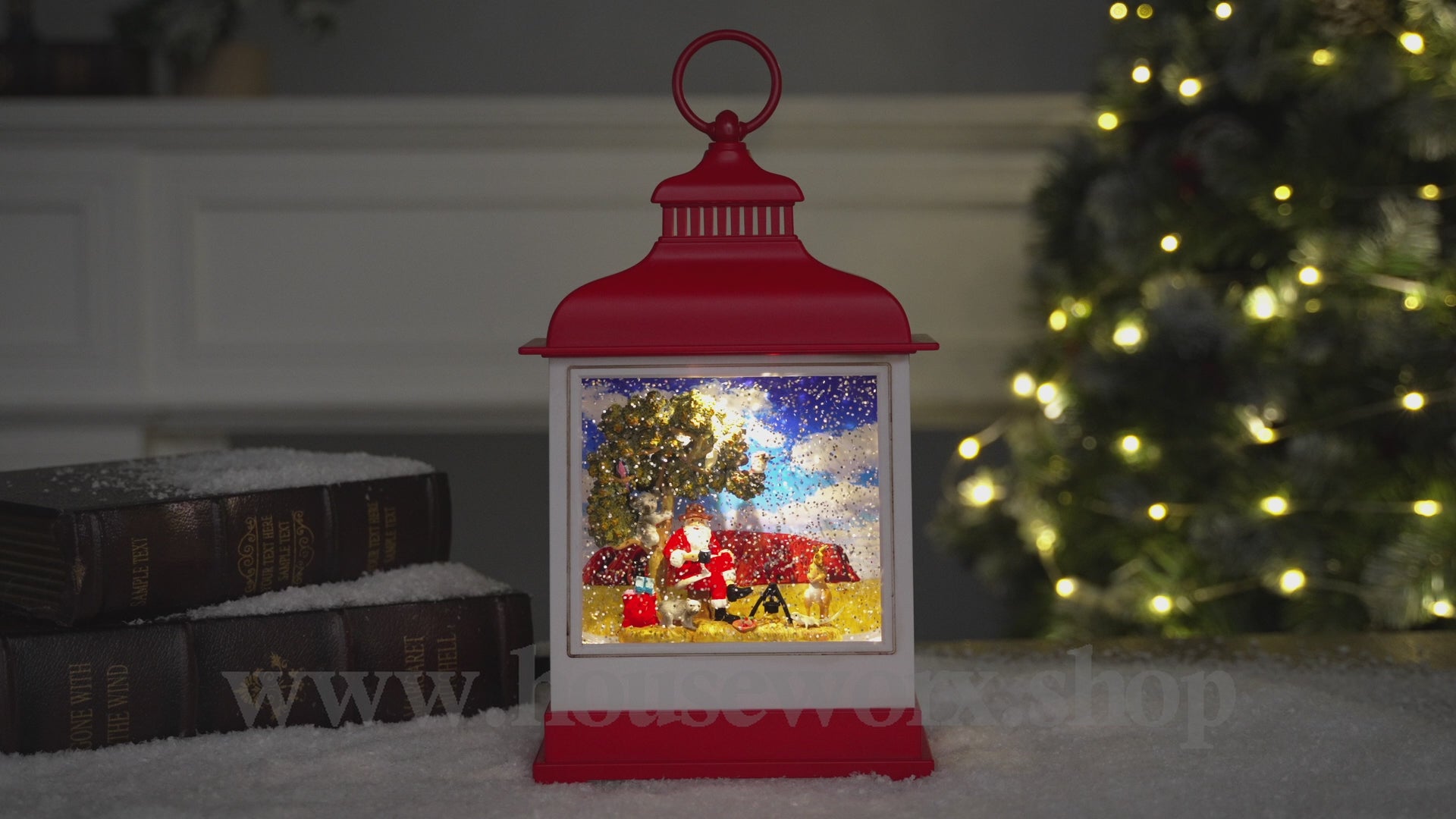 Outback santa christmas snow globe 1