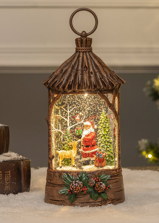 Straw Hut - Santa - NO BOX - Christmas Snow Globes by House worX