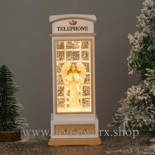 telephone Booth angel snow globe