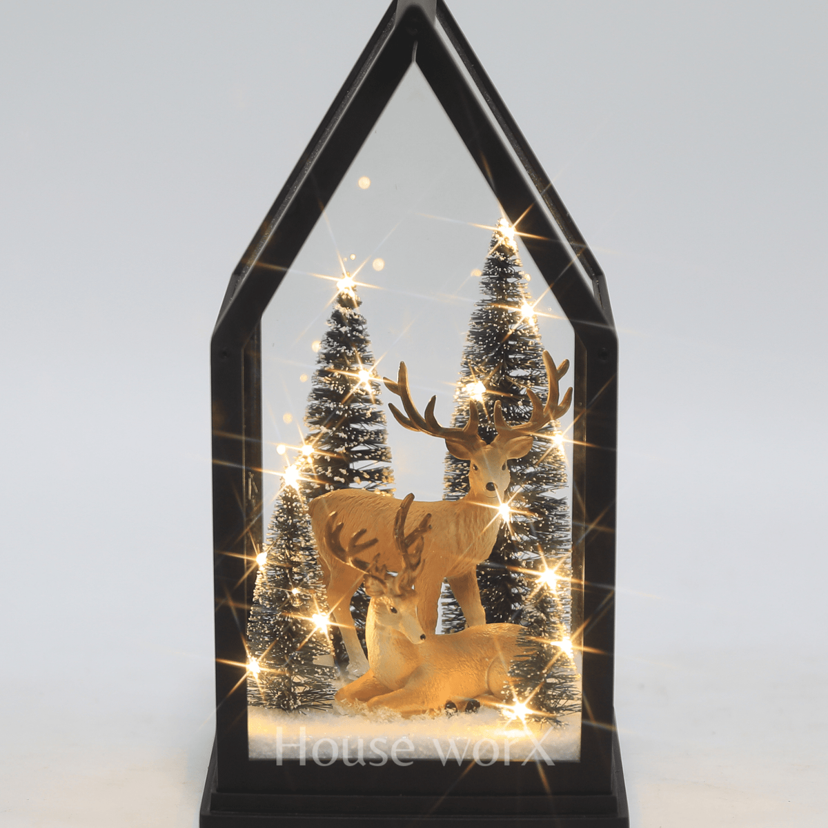 White Lane - House - Deer - PRE-ORDER - Christmas Snow Globes by House worX