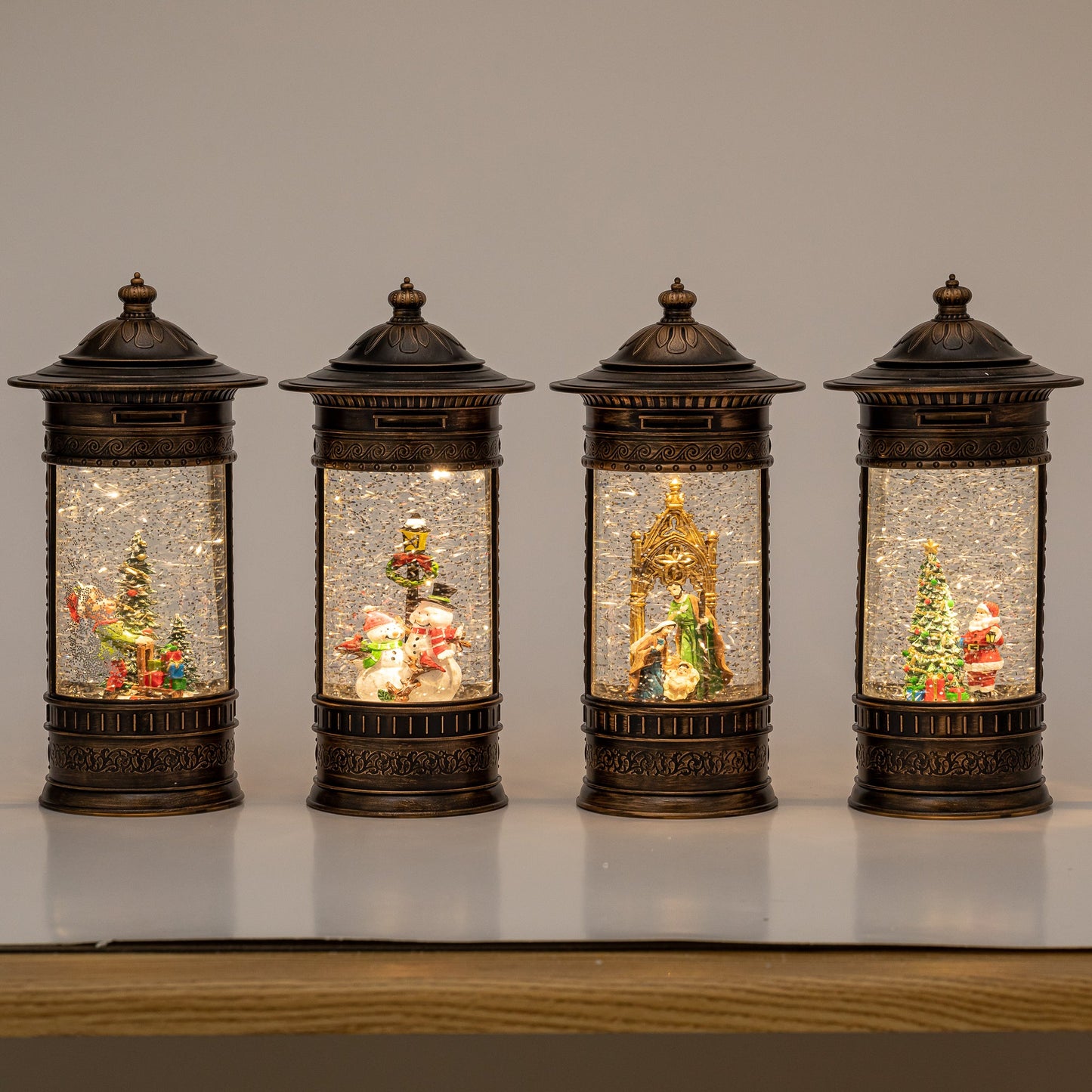 post box christmas snow globe group