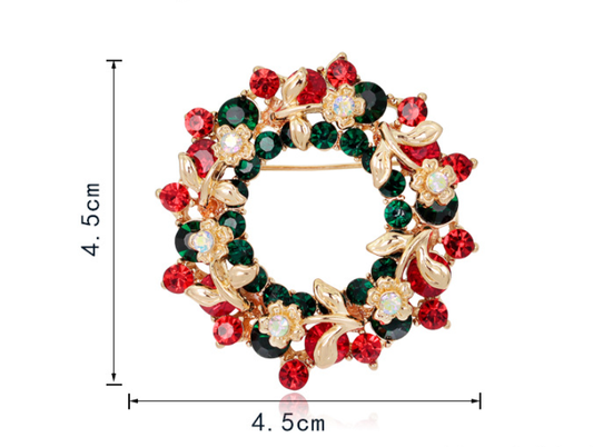 Wreath Brooch - Christmas Snow Globes by House worX