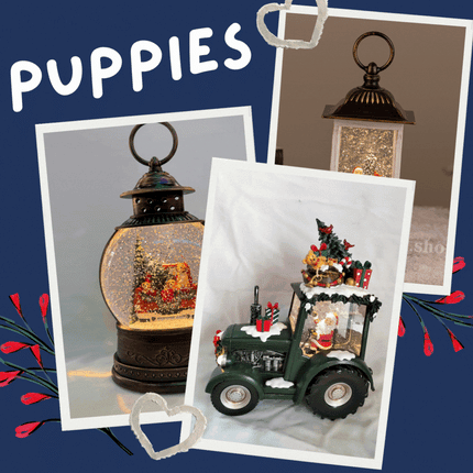 Puppies collection christmas snow globe