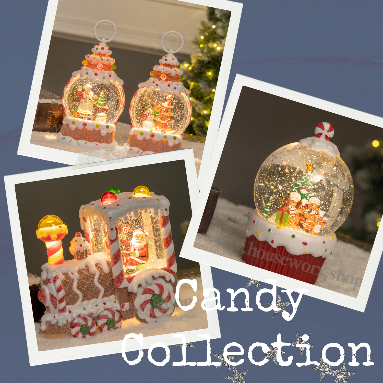 candy collection christmas snow globe collection house worx