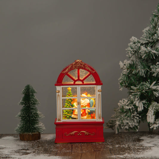 Window christmas snow globe santa