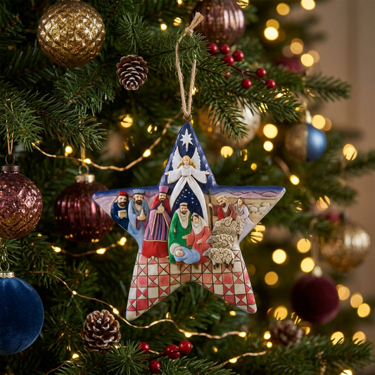 Jim Shore Heartwood Creek - 12.7cm/5" Nativity Star Hanging Ornament