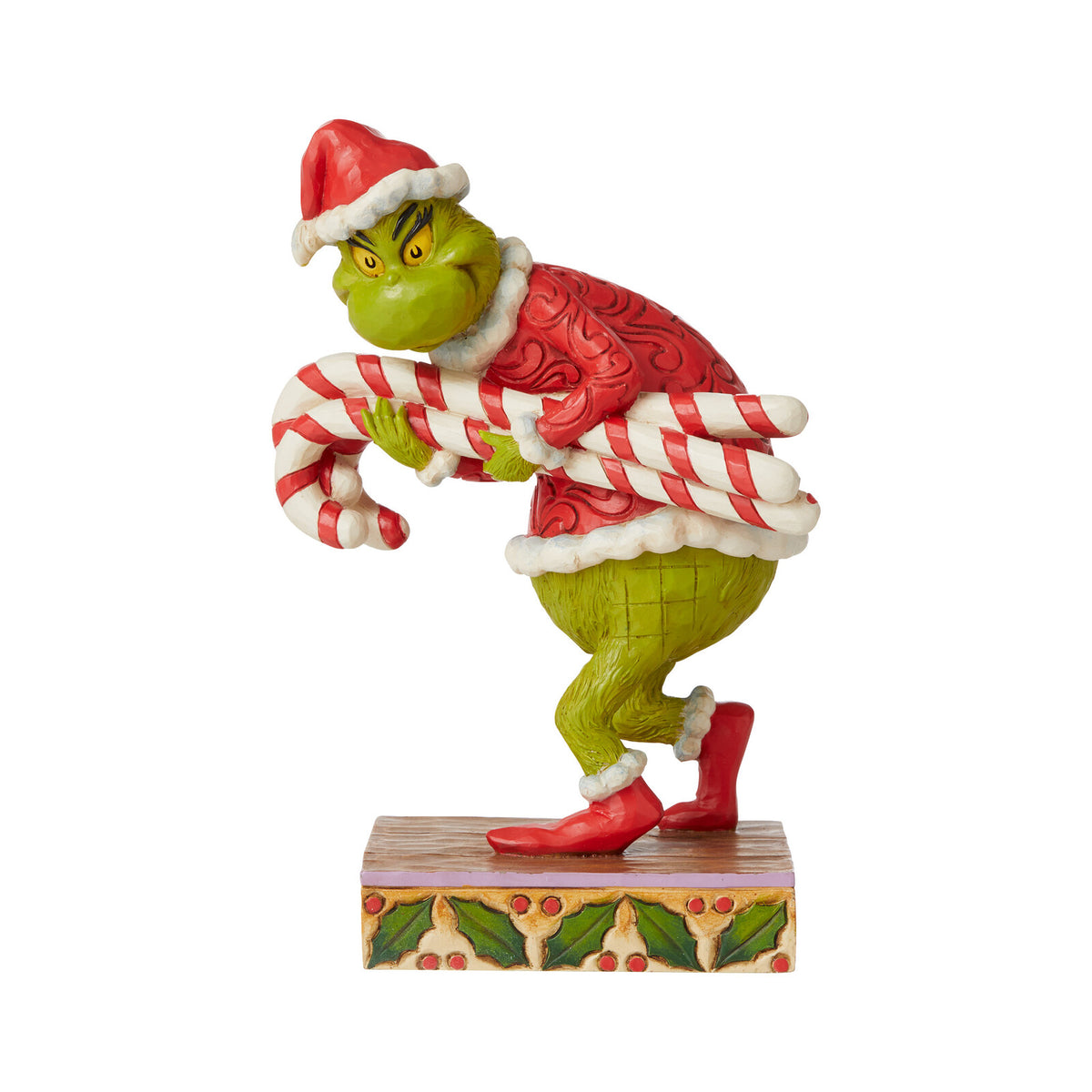 Animated character figure with a candy cane on a white background