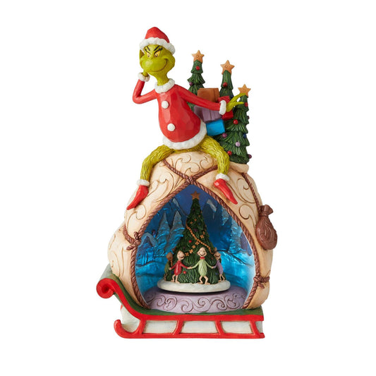 Grinch by Jim Shore - 29cm/11.5" Grinch with Lit Rotating Scene