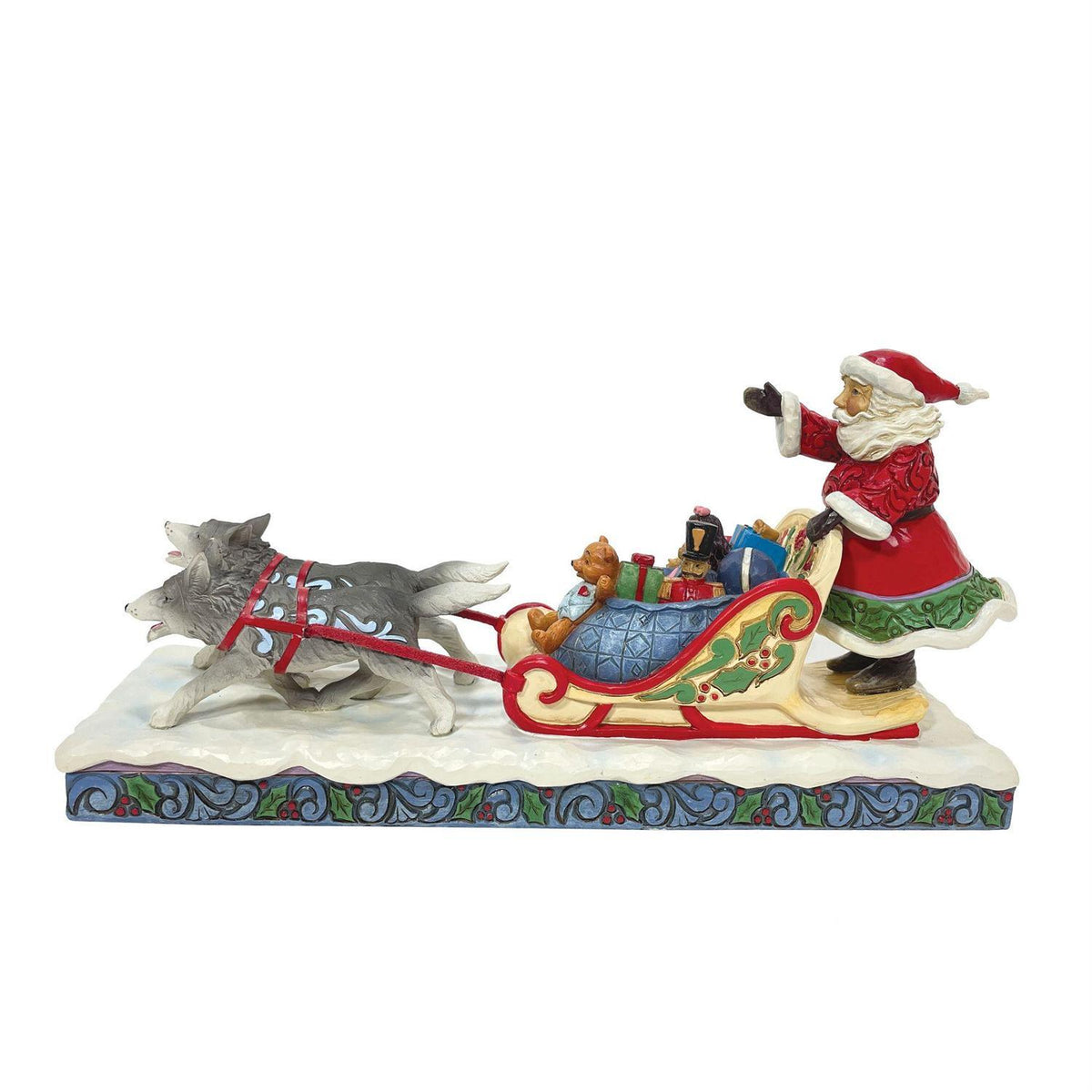 Jim Shore Heartwood Creek - 11.5cm/4.5" Santa Dog Sledding
