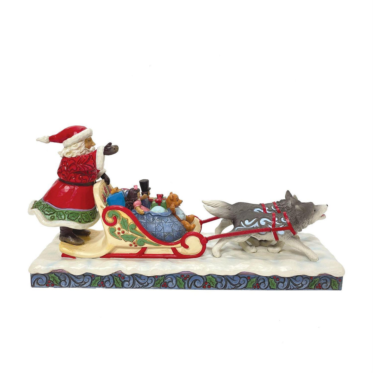 Jim Shore Heartwood Creek - 11.5cm/4.5" Santa Dog Sledding