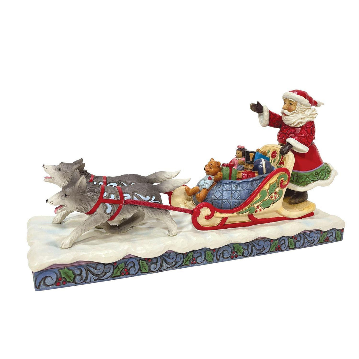 Jim Shore Heartwood Creek - 11.5cm/4.5" Santa Dog Sledding