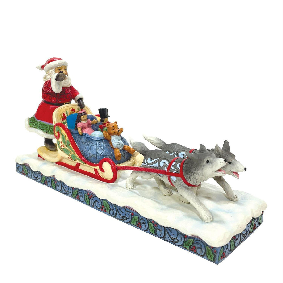 Jim Shore Heartwood Creek - 11.5cm/4.5" Santa Dog Sledding