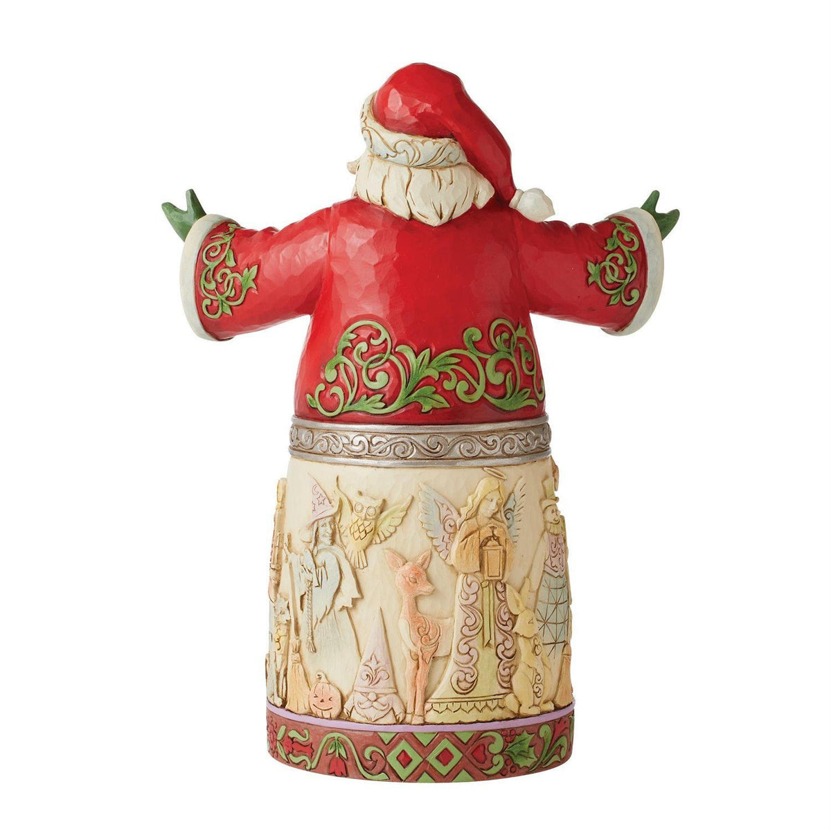 Decorative figurine of a character in a red outfit with a white background