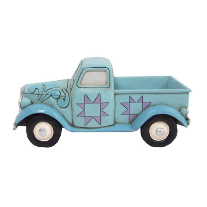 Jim Shore Heartwood Creek - 12cm/4.75" Mini Blue Pickup Truck
