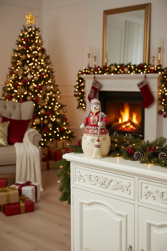Jim Shore Heartwood Creek - Snowman With Broom