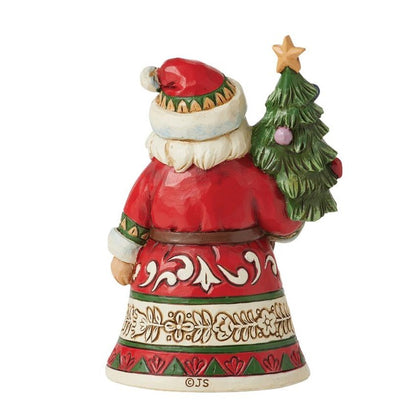 Jim Shore Heartwood Creek - 9.3cm/3.66" Mini Santa Holding Tree
