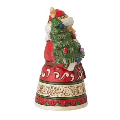 Jim Shore Heartwood Creek - 9.3cm/3.66" Mini Santa Holding Tree