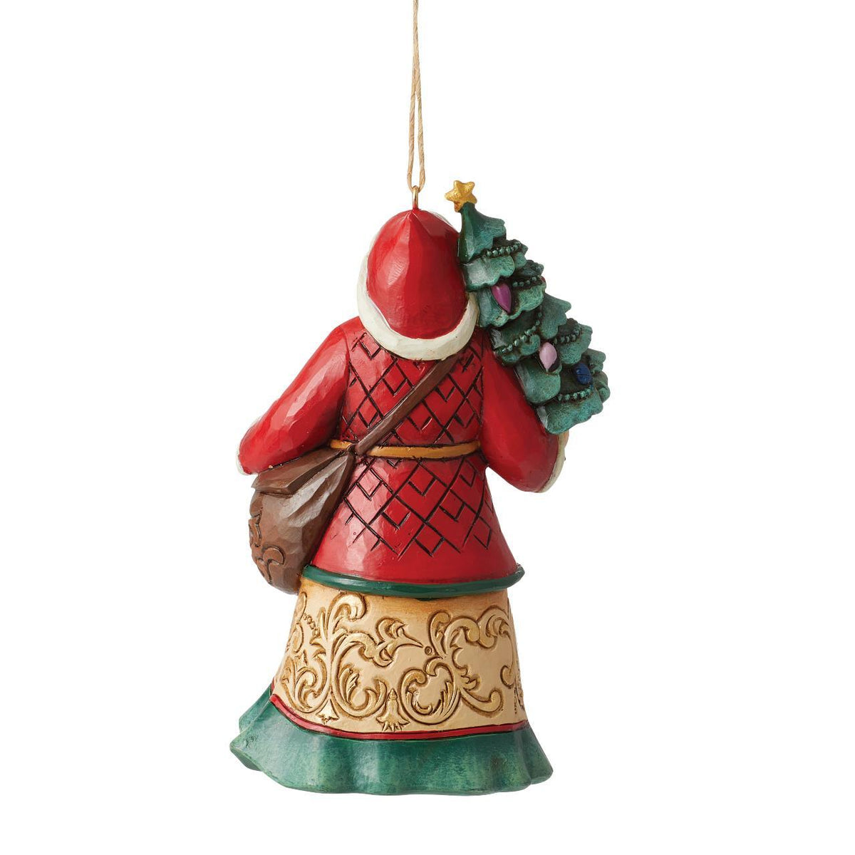 Jim Shore Heartwood Creek - 12cm/4.7" Santa with Tree and Toybag Hanging Ornament