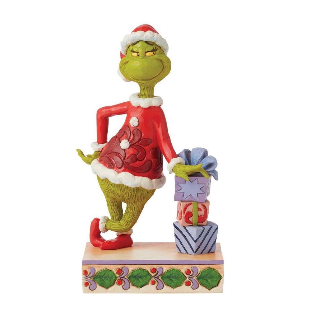 How the Grinch Stole Christmas

This Jim Shore creation features The Grinch dressed as Santa leaning against a stack of prettily wrapped presents. With his legs crossed, Grinch stands with an attitude and one hand on his hip. Will he steal Christmas or learn to love the season?