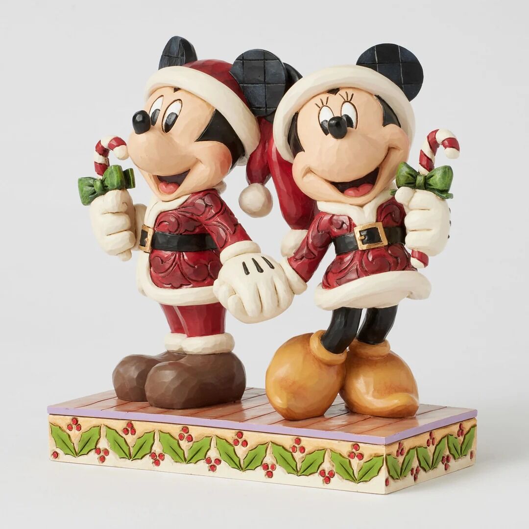 Jim Shore Disney Traditions - 17cm Mickey & Minnie with Candy Canes