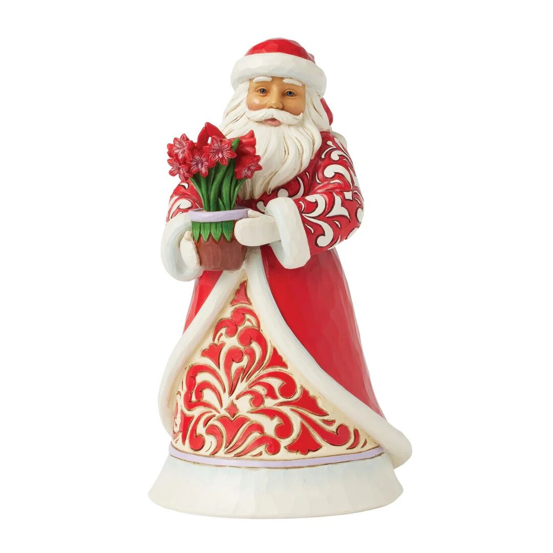 Jim Shore Heartwood Creek - Santa With Amaryllis
