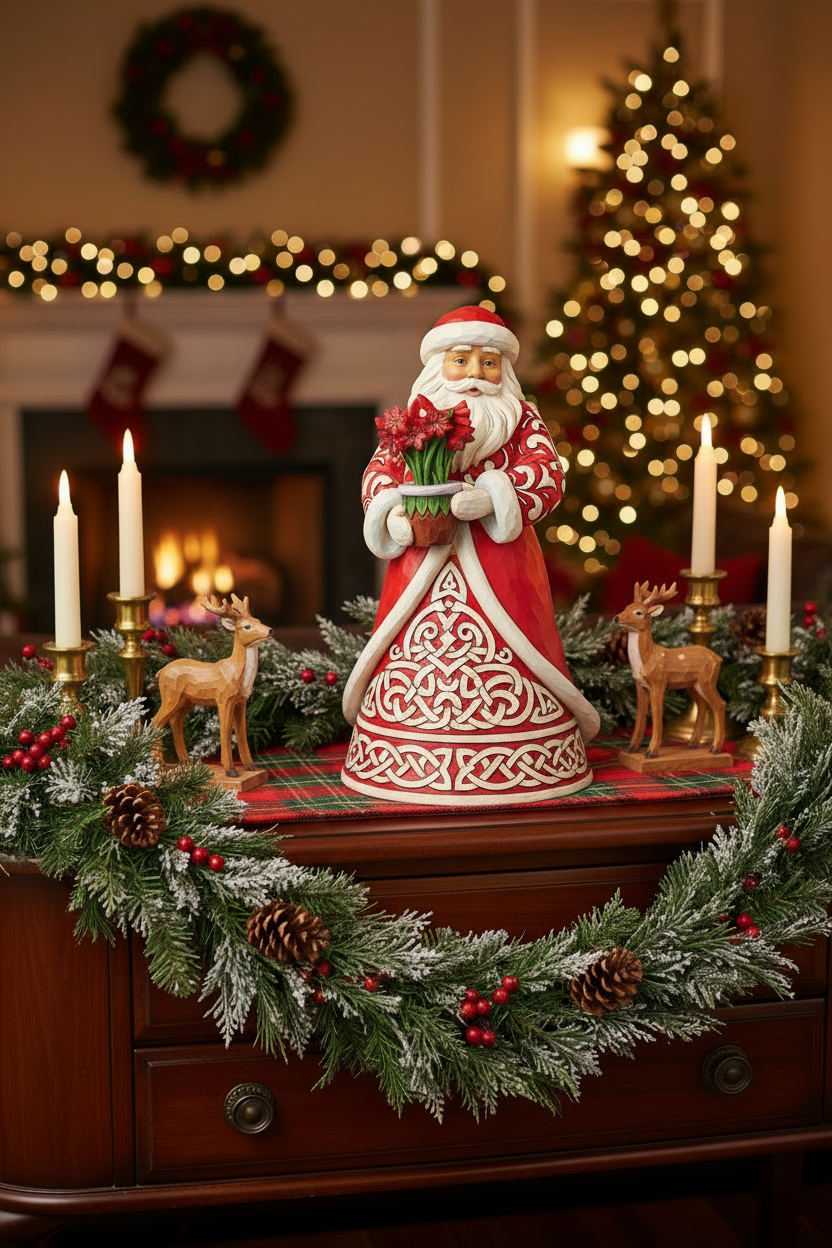 Jim Shore Heartwood Creek - Santa With Amaryllis